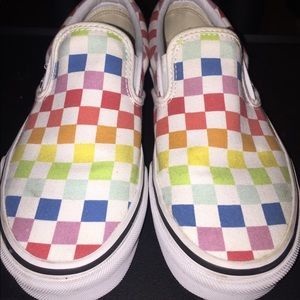Multi Color Checkerboard Vans